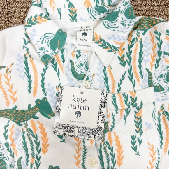 Kate Quinn Crocodile Long Sleeve Military Style Button Up - Picture 2 of 7